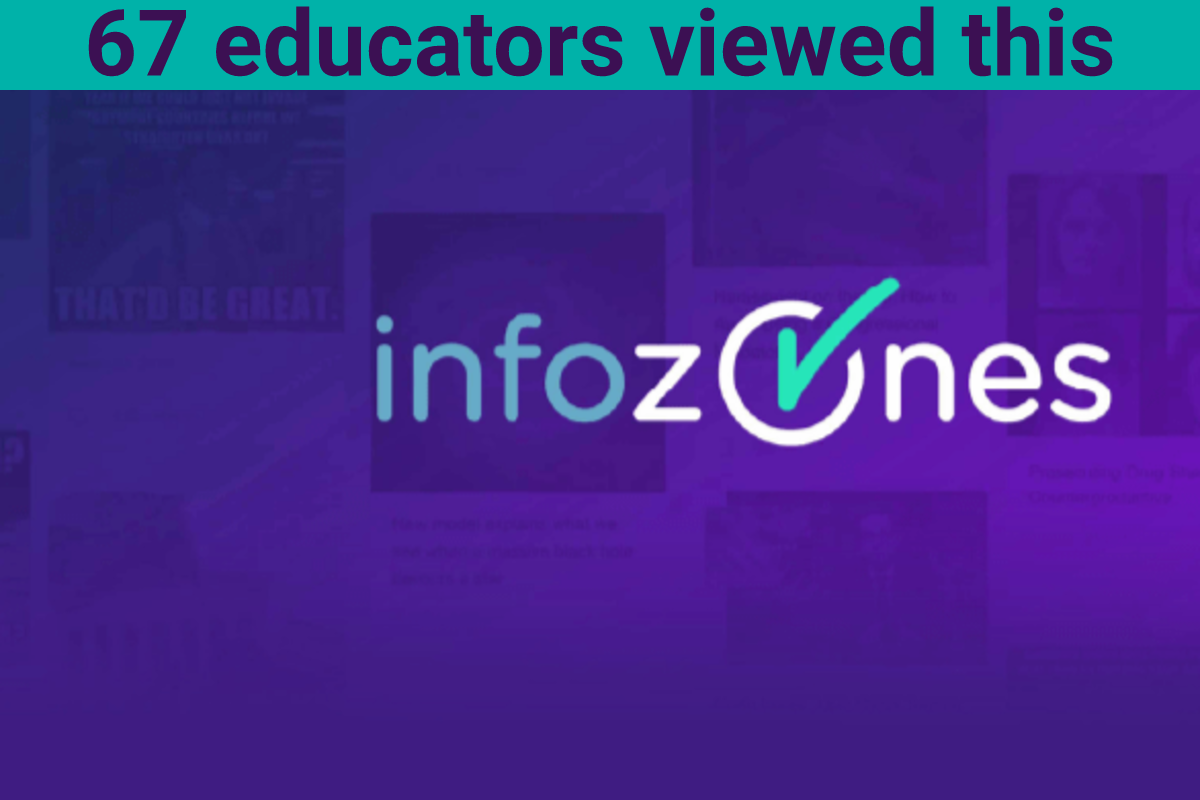 A thumbnail for the News Literacy Project’s InfoZones poster, listing Opinion and News as different zones of information. 