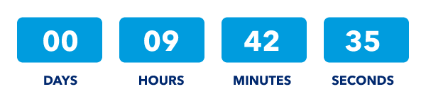 Blue and white countdown clock to midnight on 12/3/25